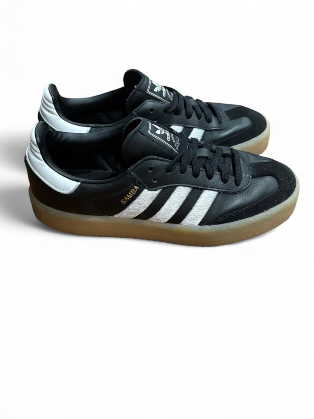 adidas Black & White Classic Samba with Gum Sole - Picture 2 of 4
